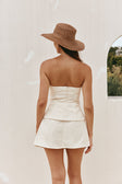 Cream Strapless Panelled Zhara Top