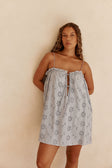 Blue Broderie Relaxed Mini Evelia Dress