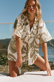 Green Paradisus Floral Print Button Up Senoa Top