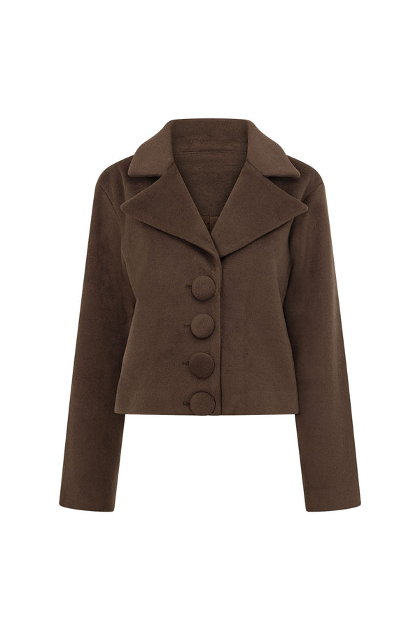 Chocolate Brown Crop Selah Blazer