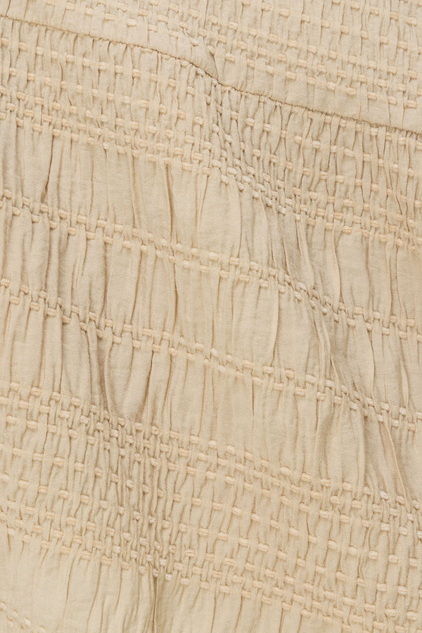 Beige Ruched Strappy Amina Top