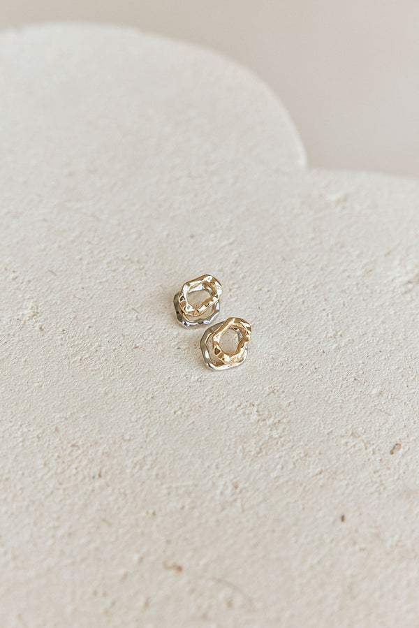 Gold and Silver Two-Toned Gia Layered Earrings