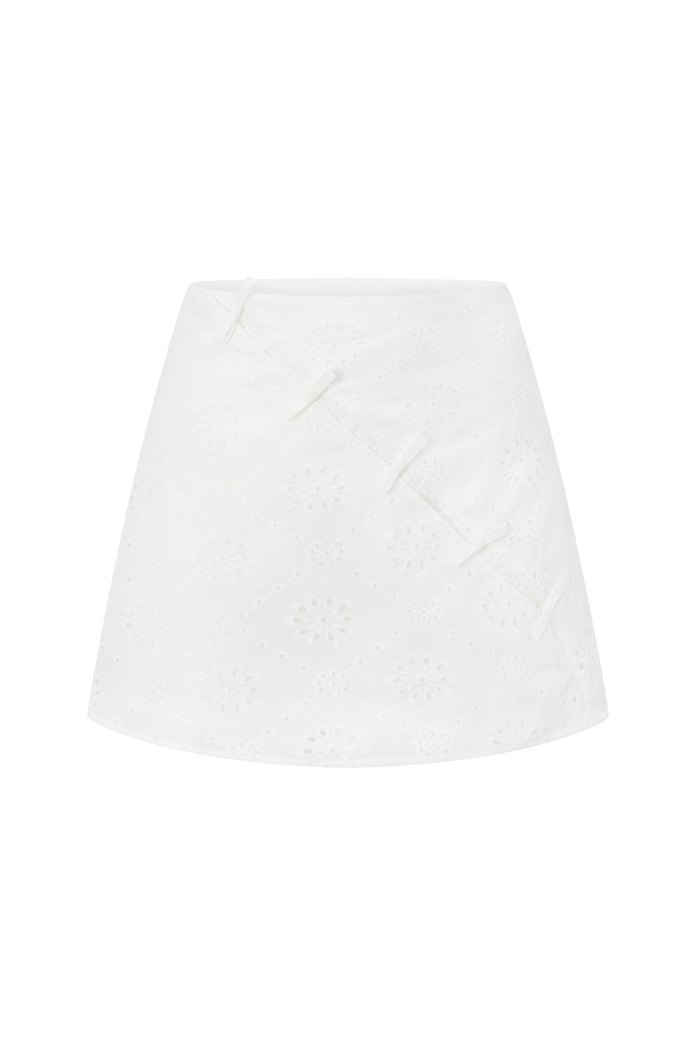 White Broderie A Line Mini Freya Skirt