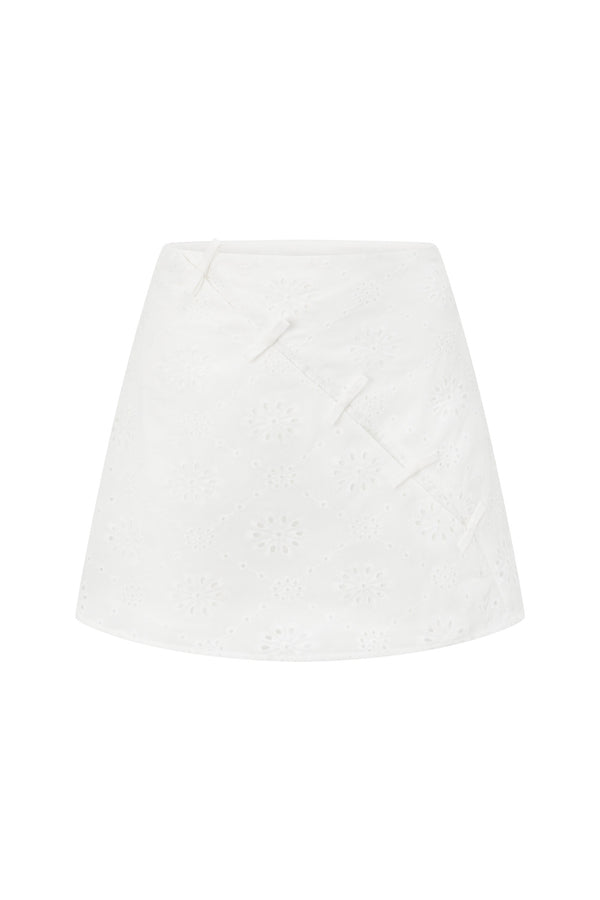 White Broderie A Line Mini Freya Skirt