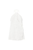 Kharli Halterneck Frill Mini Backless Wrap Dress - White