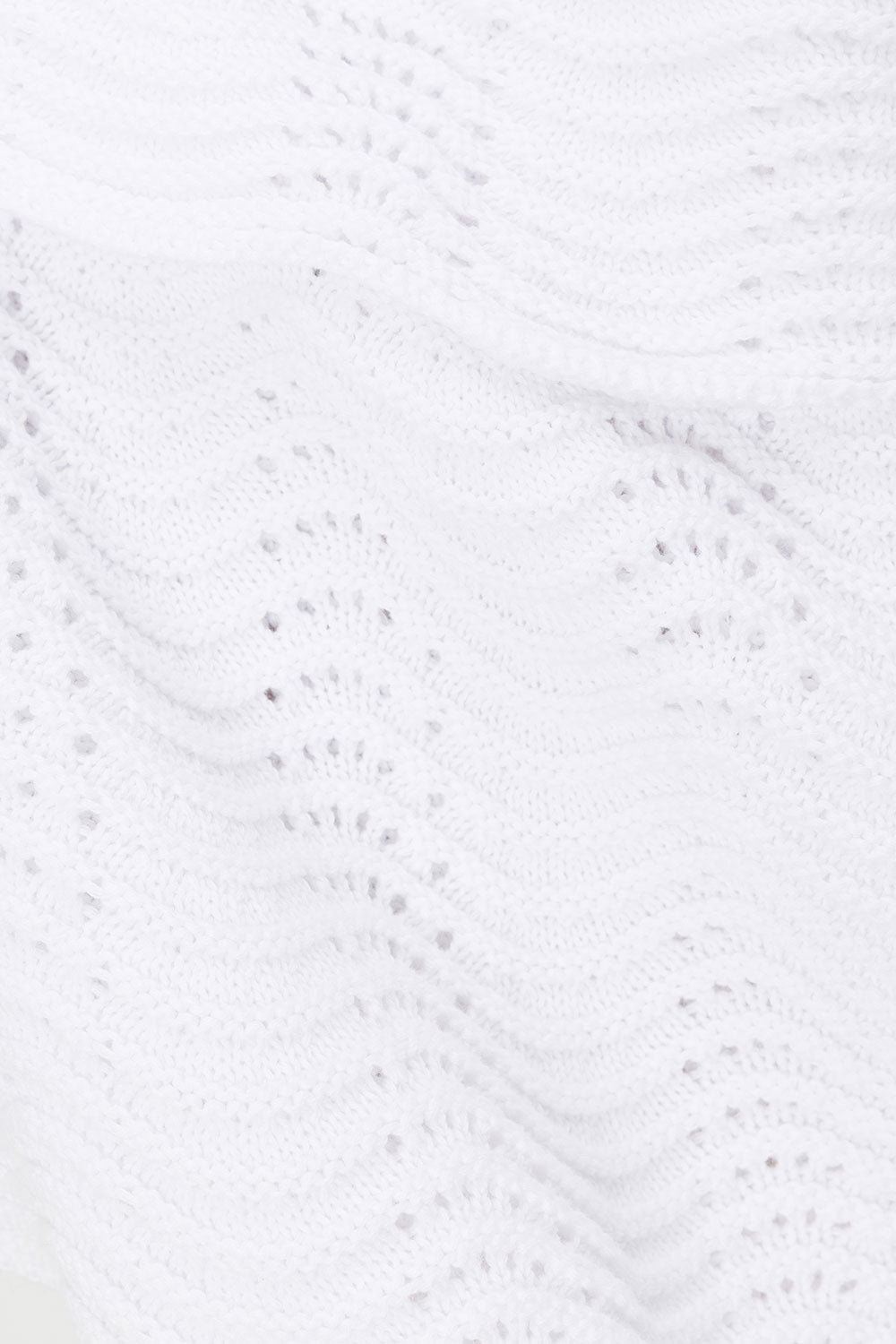 White Wave Knit Strapless Panel Kama Top