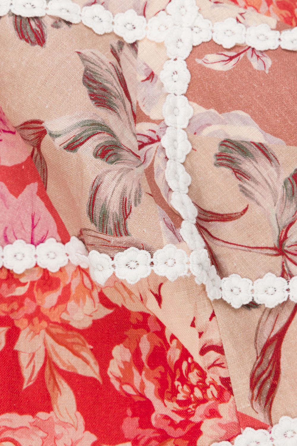 Red Floral Solafleur Print Strapless Hera Playsuit