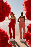 Rose Pink Knit High Waist Ellea Pants