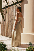 Khaki Green Panel Maxi Daleyza Dress