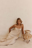 Khaki Gingham Strappy Maxi Lissa Dress
