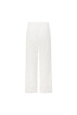White Embroidered Cutwork Wide Leg Donna Pants
