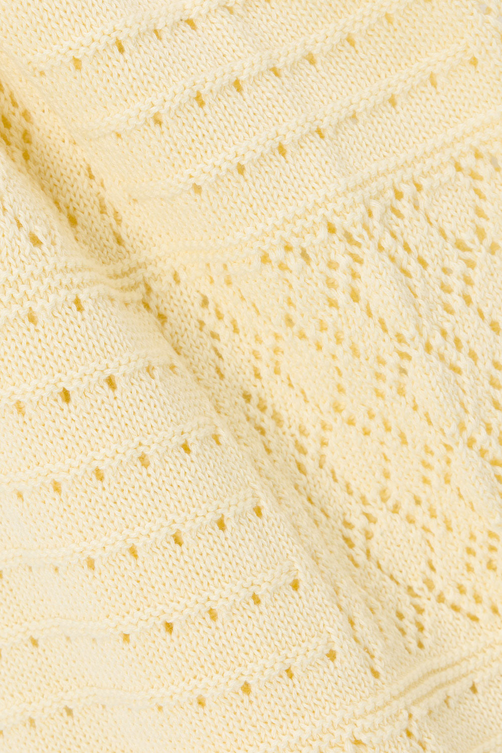 Butter Yellow Pointelle Knit High Waist Elois Pants