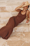 Chocolate Brown Knit V Neck Ellarose Tank Top