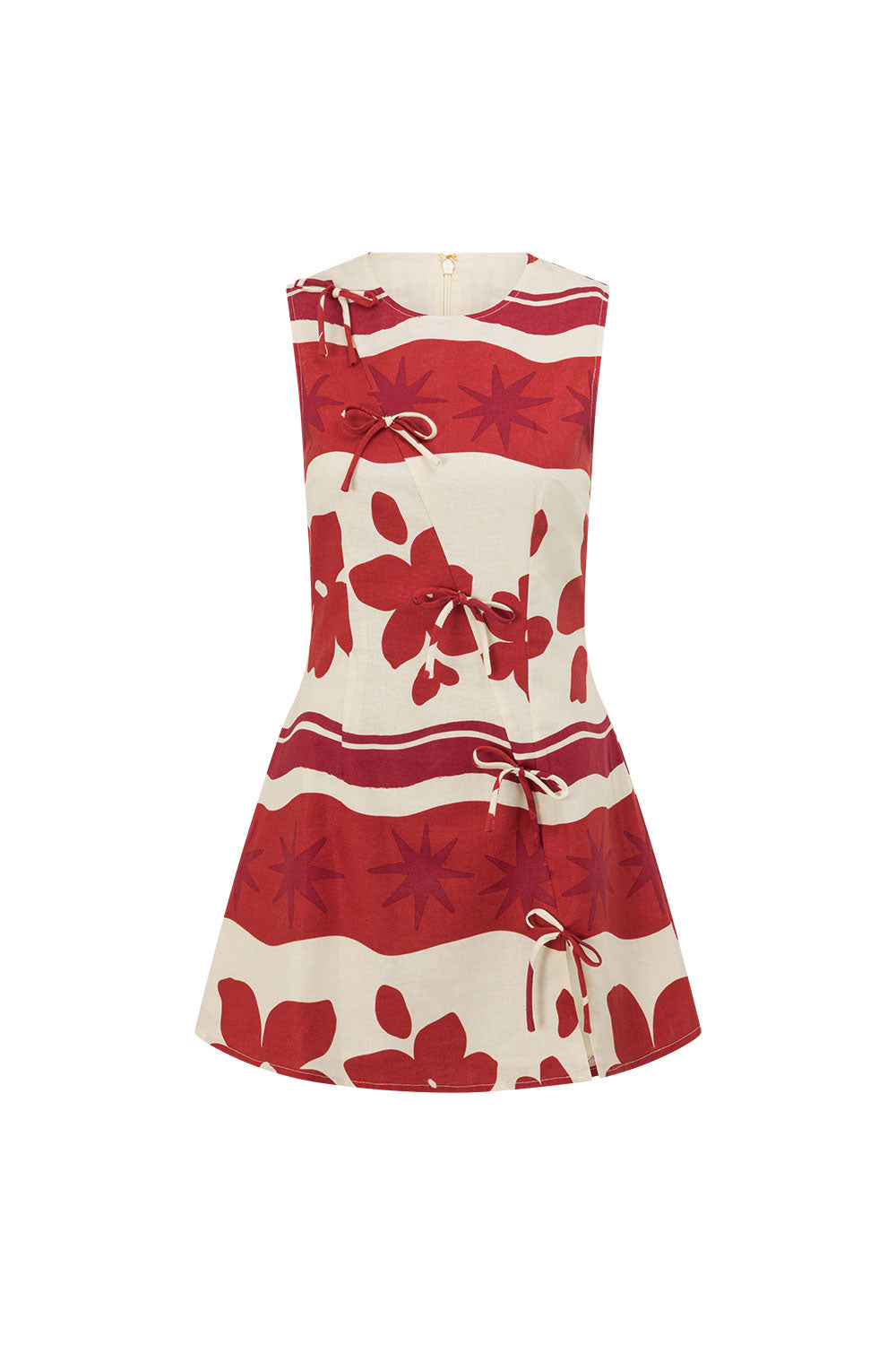 Red Sienna Sunset Bow Mini Natsuki Dress