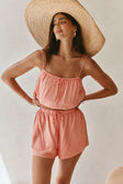 Peach Adjustable Strappy Front Tie Jetta Top