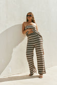 Brown and White Stripe Cosmo Pants