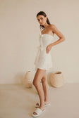 Tulia Tie Mini Dress - White