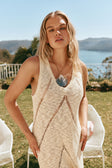 Cream V Neck Maxi Alita Dress