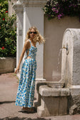 Akayla Maxi Dress - Brushed Floral Blue Green White