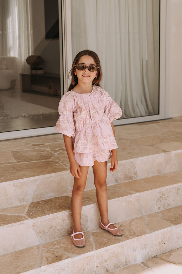 Kid's Bloom Pink Bikkie Mini Shorts