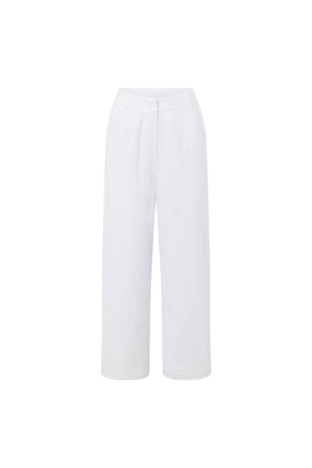 White Plaid High Waist Sofia Pants