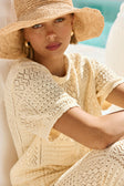 Butter Yellow Pointelle Knit Elios T Shirt Top