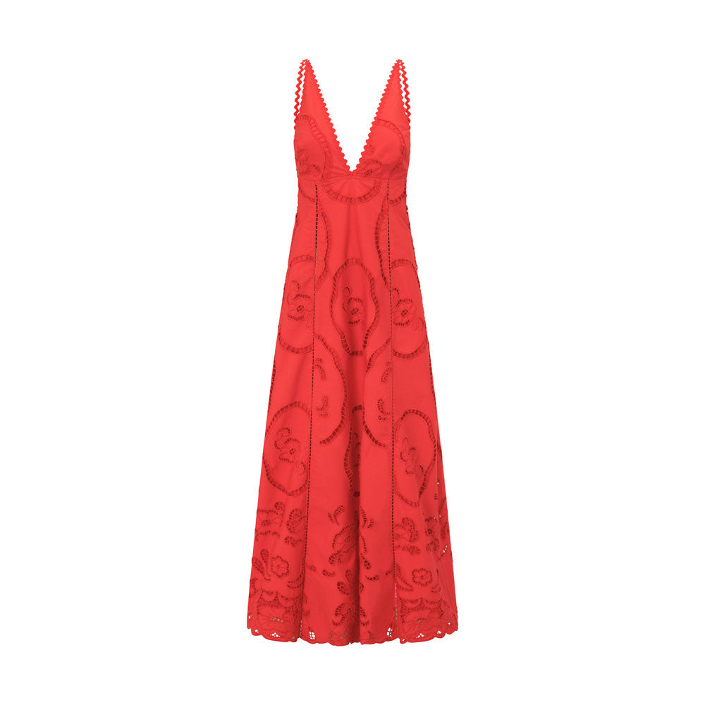 Chalina Backless Maxi Dress - Red