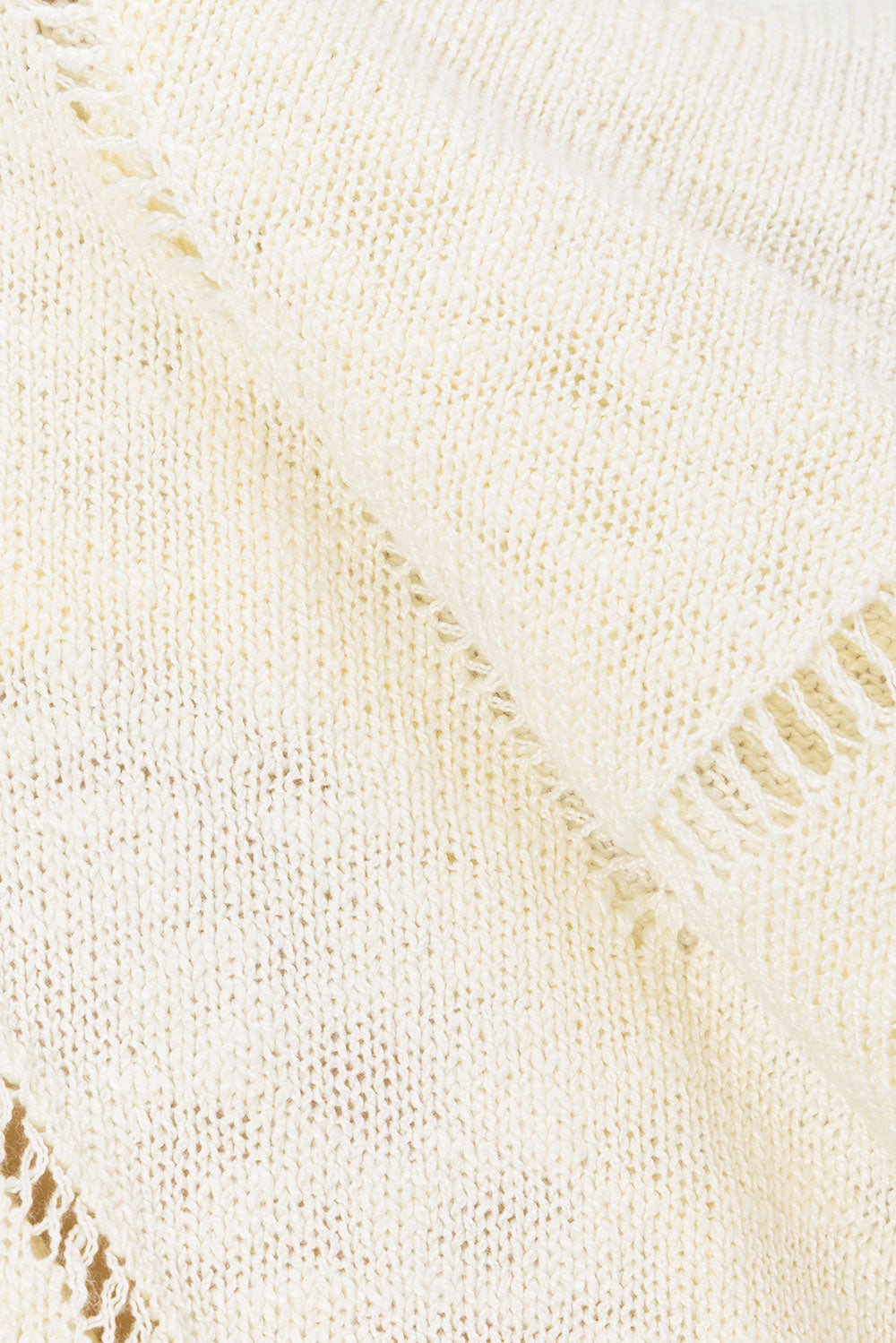 Cream Knit Boxy Ladder Pannel Josiah Top
