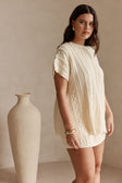Cream Knit A Line Mini Romy Skirt