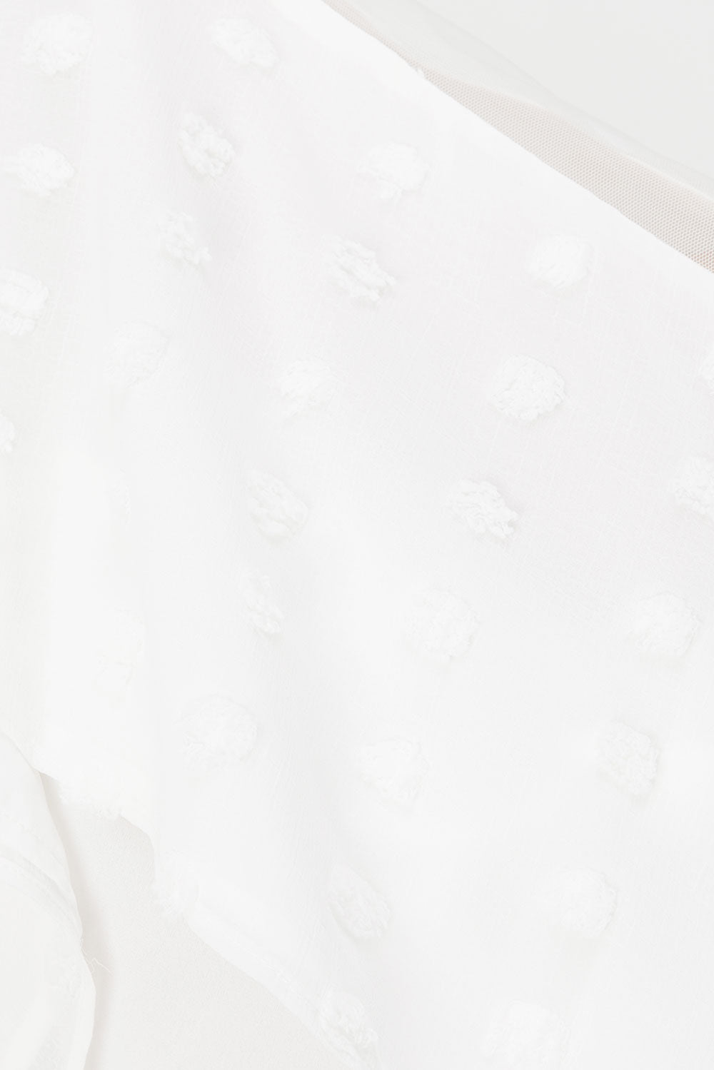 White Textured Spots Strappy Panelled Jacerra Top