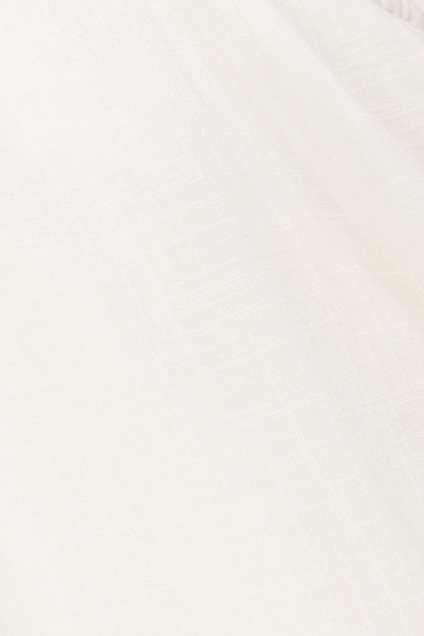 White Cotton Elastic Drawstring Gaia Pants