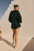 Huxley Front Tie Panelled Shorts - Black