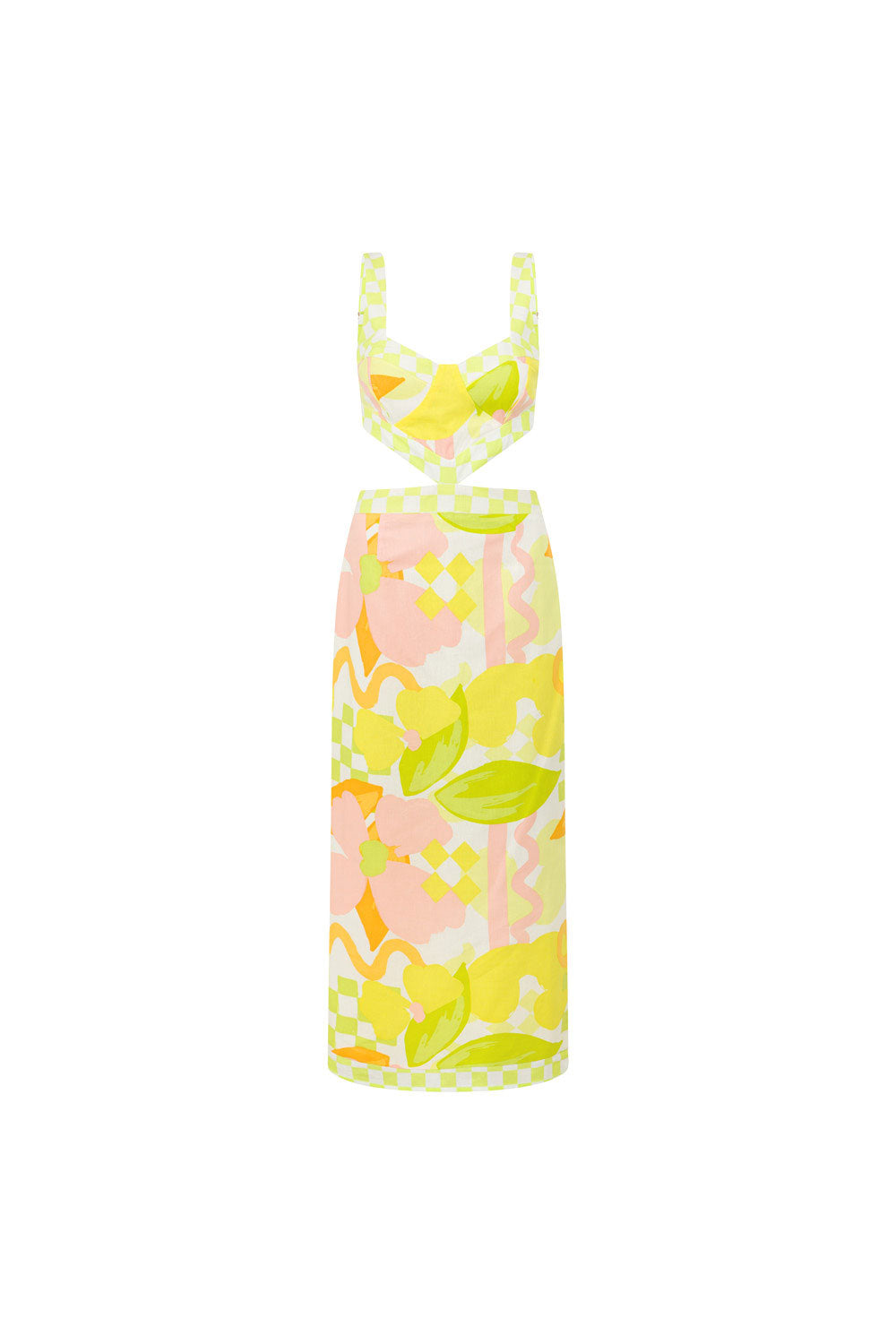 SAMPLE-Everett Dress - Checker Floral