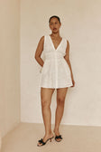 White Broderie Button Down Mini Shaelagh Dress