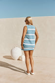 Blue and White Stripe Button Up Mailyn Top