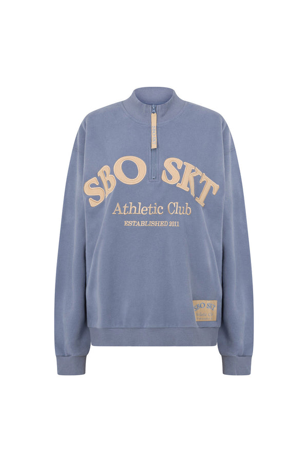 Montpellier Oversized Vintage Sweater - Fleece Blue, Tan