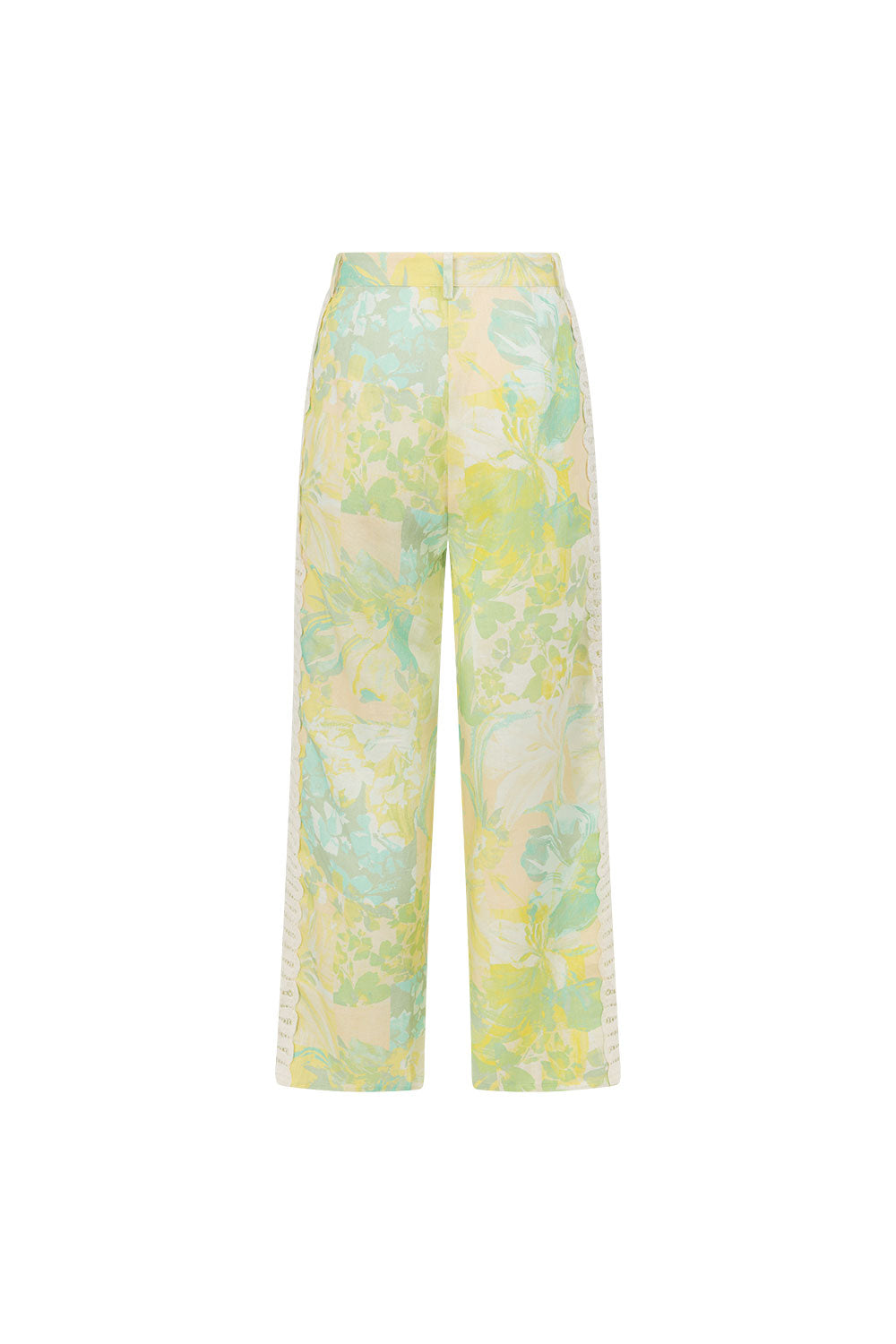Green Fiore Festivio Print Wide Leg Orion Trouser Pants