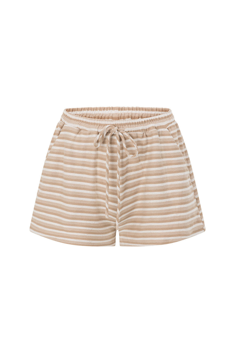 Tan High Waist Drawstring Rhi Shorts