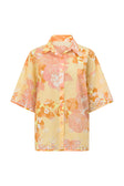 Yellow Breeze Floral Button Up Collar Sicily Top