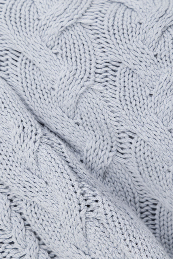 Baby Blue Knit Zip Diara Sweater