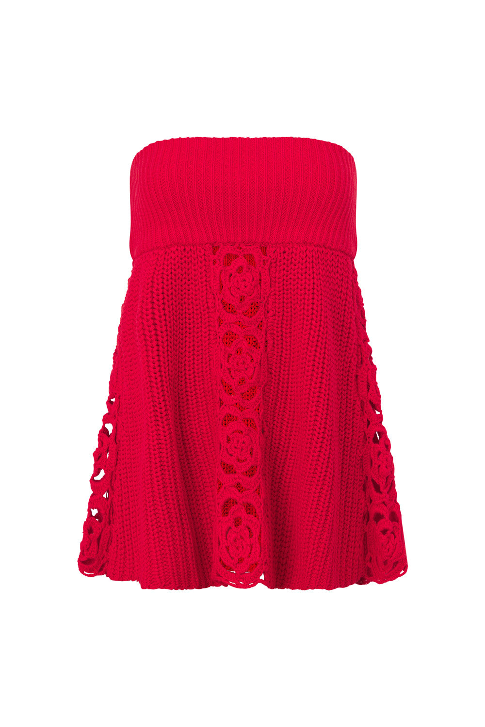 Red Rogue Knit Strappless Ellea Top