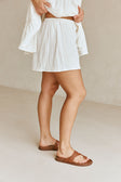 White High Waist Elastic Drawstring Novalie Shorts