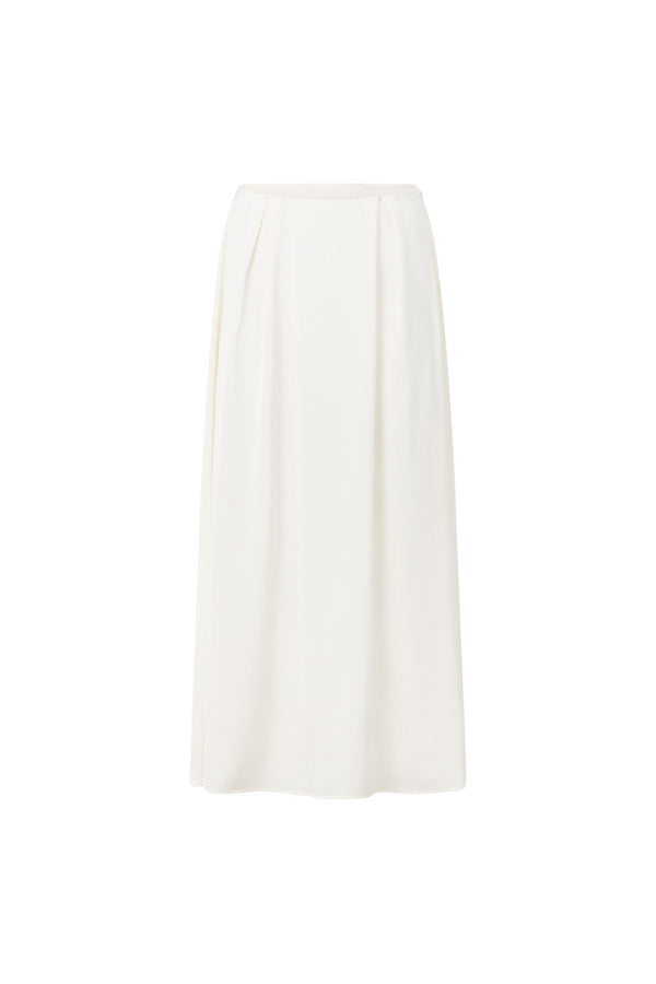 White Pleated Maxi Hailey Skirt