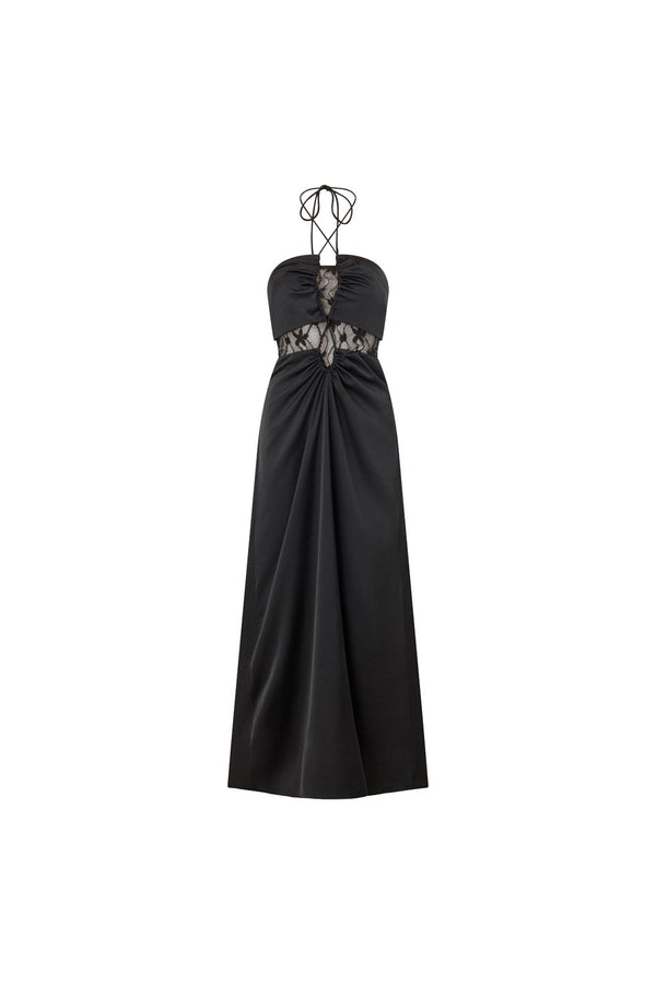 Ariah Halterneck Maxi Dress - Black