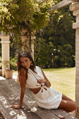 White Cut Out Mini Verana Dress