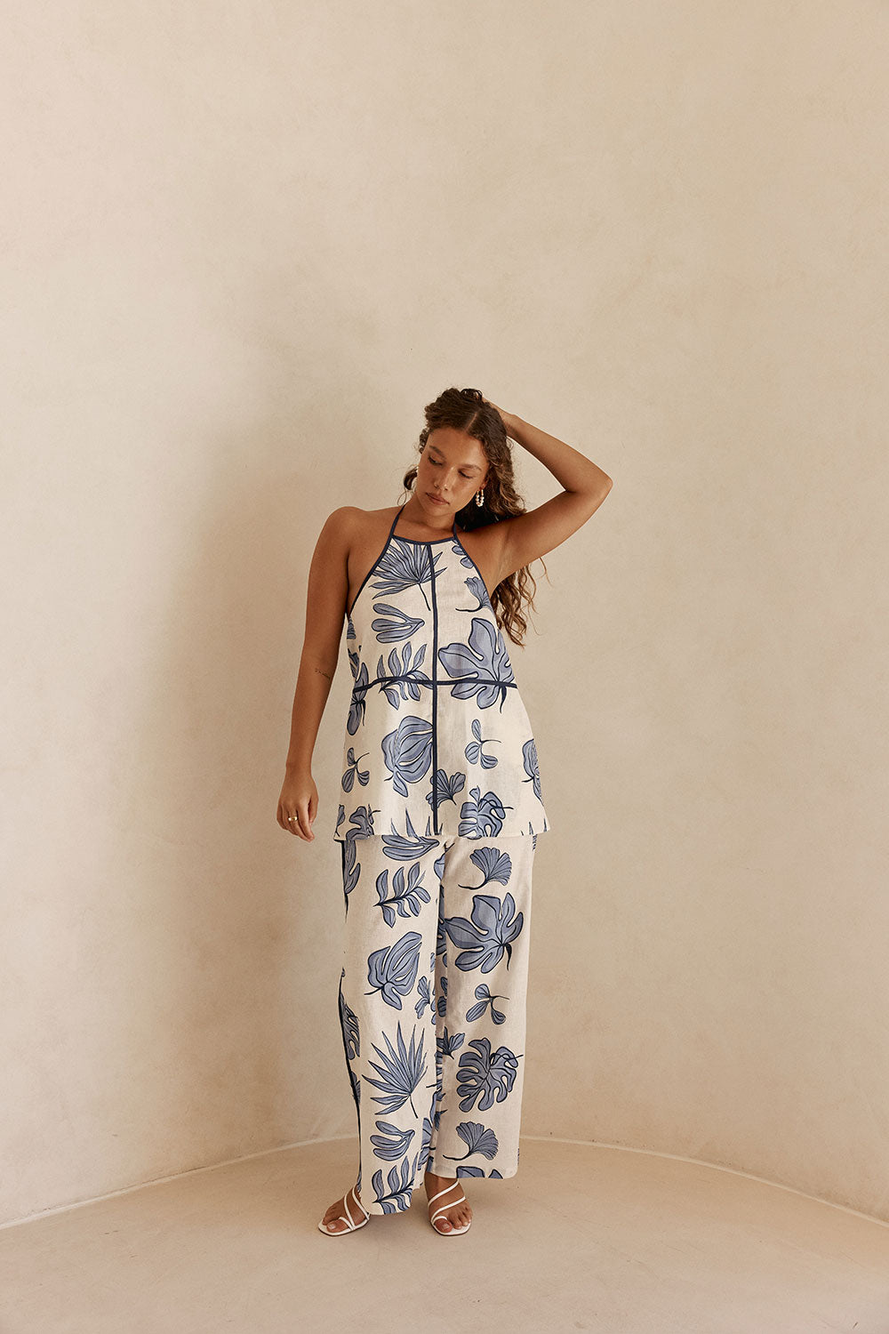 Blue Phylida Azure Print Saphira Trouser Pants