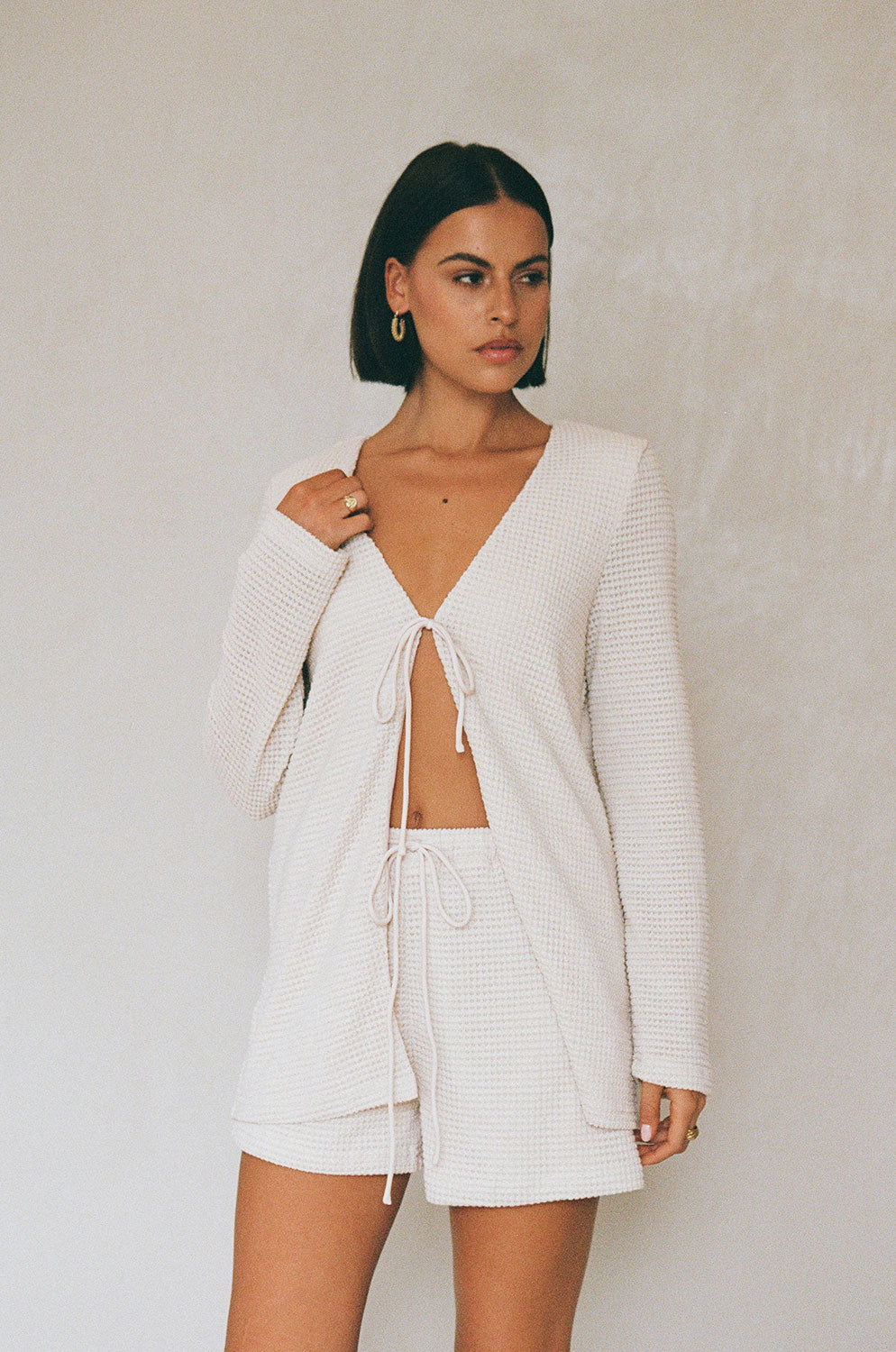 Emel Waffle Top - Beige