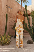 White Agalia Floral Print Strappy A Line Lorde Top