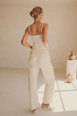 Carolina Knitted Thin Strap Top - Cream