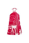 Red Voyage Print Halter A Line Mini Tasmin Dress